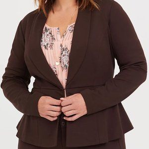 Torrid Brown Peplum Blazer (size 0)